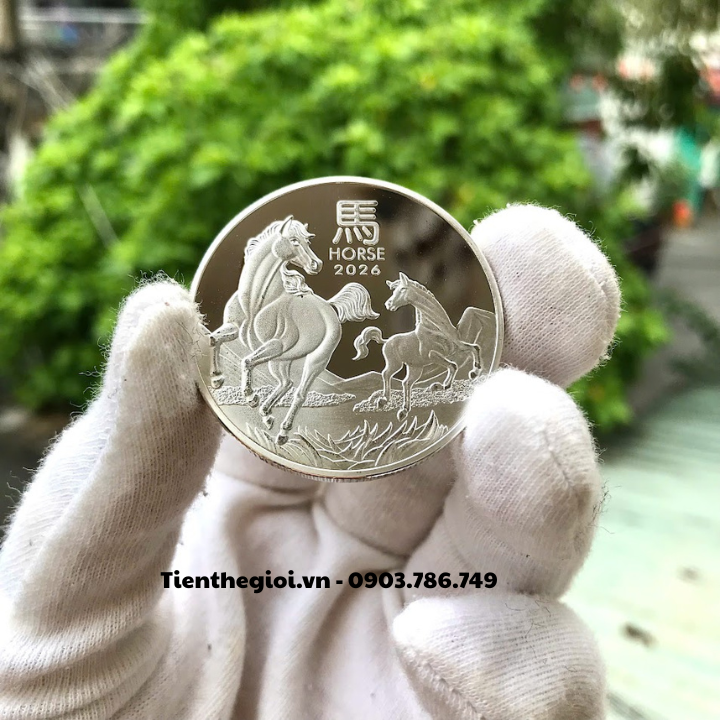 Xu Úc Hình Con Ngựa Mạ Bạc 2026 Tặng Túi Gấm Lộc